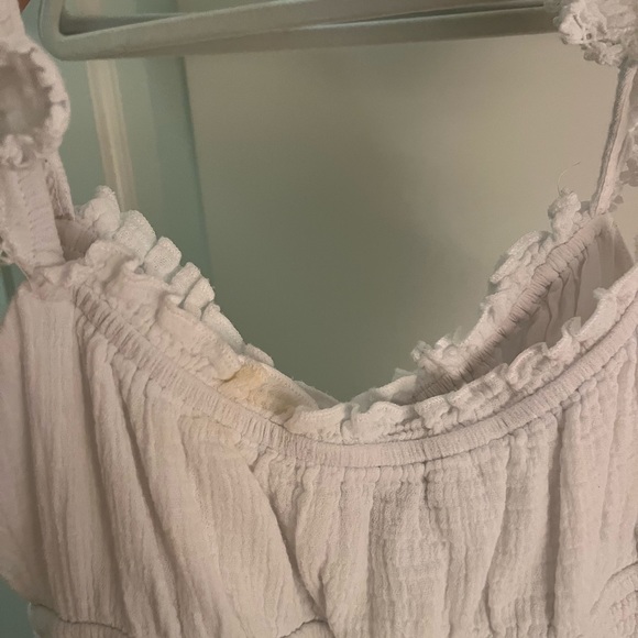 Majorelle white ruched summer mini dress. - Picture 4 of 4